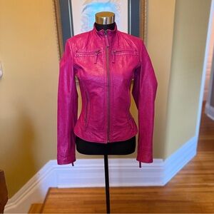 Danier Fuchsia Leather Jacket